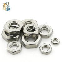 [HOT 2023] 50Pcs DIN439 GB6172 M3 M4 M5 M6 M8 304สแตนเลสหกเหลี่ยมอ่อนนุชบาง Hex Nuts