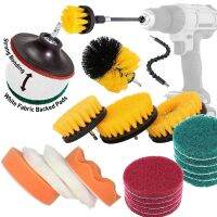 Drill Brush Attachment Set for Cleaning Power Scrubber Brush Pad Sponge Kit with Flexible Extend Rod for Bathroom Car Carpet