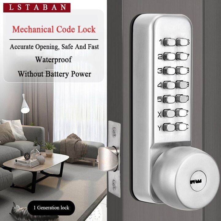 Waterproof Mechanical Digital Key Door Lock Push Button Keypad Code