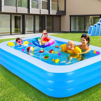 PUYE 【จัดส่งจากกทม】สระน้ำเป่าลม สระว่ายน้ำเด็ก 2.6m Childrens pool สระน้ำเป่าลม สูบไฟฟ้า สระน้ำเด็ก Summer Swimming Pool สระน้ำ 3 เมตร  สูง 3 ชั้น สระว่ายน้ำ