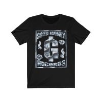 เสื้อยืดแขนสั้นสำหรับทุกเพศเสื้อยืดพิมพ์โลโก้แอร์บรัช Goth Money Records