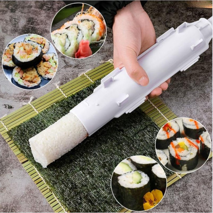 Sushi Maker Machine Roller Sushi Tool Roll Mold Making Kit Bazooka Rice  Meat Vegetables DIY Kitchen