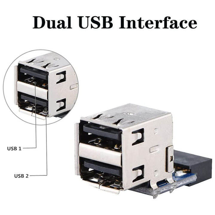 5pcs-desktop-board-usb-connector-9pin-10pin-dual-usb2-0-a-port-front-panel-adapter-usb-internal-motherboard-header