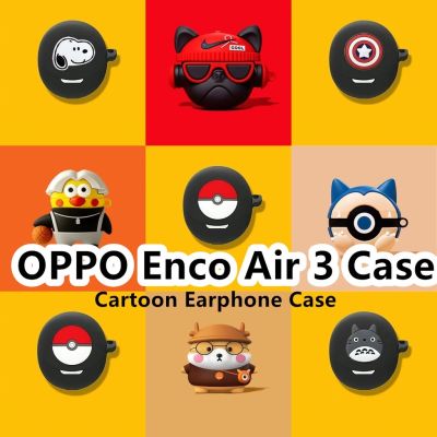 ✖✤❒ ganzha3965 พร้อมส่ง!เคสโทรศัพท์มือถือแบบนิ่ม ลายการ์ตูน สีพื้น สําหรับ OPPO Enco Air 3 Enco Air 3