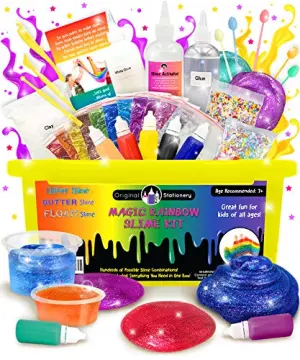 GirlZone Unicorn Egg Sparkly Surprise Slime Kit for Kids, Everything in One Egg