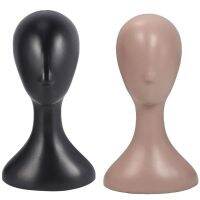 2Pcs Lady High Plastic Head Wig Head Female Model Head - Natural &amp; Black