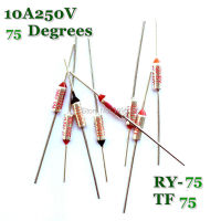 RY 10pcs/lot New Micro thermal fuse 10A250V 75 Degrees Tf 75 C Mini temp fuse metal shell Thermal Cutoff RY-75 RY75 Electrical Circuitry Parts