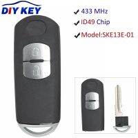 DIYKEY 2 Button Replacement Smart Remote Key Fob 433MHz ID49 for Mazda CX-3 CX-5 2 3 Hatch 6 Wagon 2012 2013 2014 2015 SKE13E-01