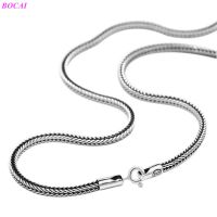 BOCAI S925 Sterling Silver Necklace 2020 New Fashion Jewelry Whip Chain Mens And Womens Vintage Thai Silver Necklace Fox Tail