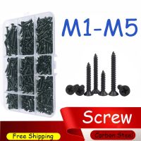 High Quality Screw M1 M1.2 M1.4 M1.6 M1.8 M2 M2.3 M2.6 M3 M4 Cross Sunk Screw PC Bolts Fasteners Self Tapping Screws Set