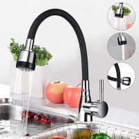 360Rotating Flexible Kitchen Basin Faucet Single Handle Polished Chrome Black Cold and Hot Water Mixer Tap Torneira Deck Mounted