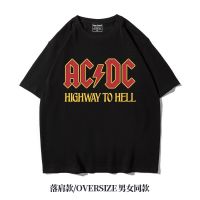 [COD]Ami khaki American ins high street five-point sleeves shoulder heavy oversize เสื้อยืดแขนสั้น acdc rock bandS-5XL  20GM