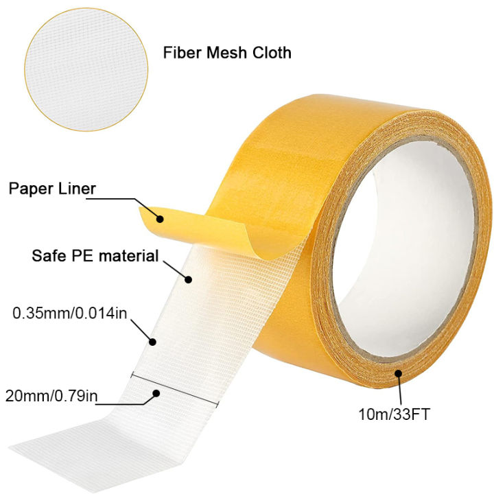 เทปกาวสองหน้า10เมตรเทปกาวในตัวบางสูงเทปผ้าติดแน่นสามารถถอดออกได้ชัดเจนเทปปรับปรุงบ้านสองด้าน