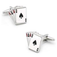 Men 39;s Poker Cuff Links Copper Material Playing Card 4 Ace