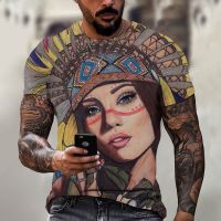 NEW 2023 New Indian Printed Mens T-shirt Sweater Top Summer o Neck Sweatshirt Hip Hop Short Sleeve T-shirt 3d Mens Harajuku Clothing