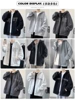 【Ready】? Mens autumn cardigan sweater American style retro trend handsome oversize loose hooded jacket trendy brand jacket