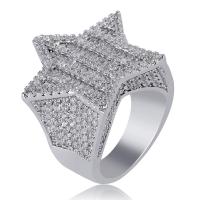 New Iced Out Super Star Rings For MenWomen Micro Paved Gold Silver Color Finish Cubic Zircon Charm Hip Hop Jewelry Ring Gifts