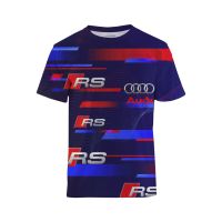 （5-14years old)AUDI  Logo Letter Print Kids Boys Girls Summer T Shirts 3D TShirts Childrens Clothing