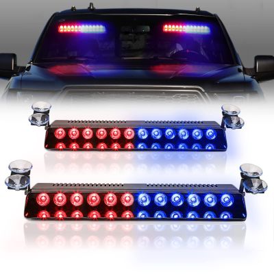【LZ】☸✥♧  12LED Police Lights Car LED Strobe Lamp Red/Blue White Signal Lamps Flash Dash Emergency Flashing Windshield Warning Light 12V