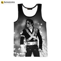 Michael Jackson เสื้อเสื้อกล้ามพิมพ์ลาย3มิติเสื้อลำลองฤดูร้อนแฟชั่นฮิปฮอปสตรีทแวร์เสื้อผ้าผู้ชายเสื้อแขนกุดโอเวอร์ไซส์