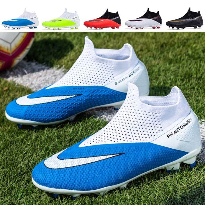 Original Mens Soccer Shoes Breathable Unisex Long Spikes Football Boots for  Children Kids Outdoor Training Match Sneakers 