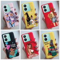 เคสสีลูกอมสำหรับ Vivo Y36 V2247ซิลิโคนนิ่มเคสมือถือลายเด็กสาวปกหลังมีสไตล์สำหรับ VIVO Y27 5G VIVOY36เคสโทรศัพท์มือถือ4G