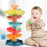 Montessori Baby Spin Toy 0 12 Months Educational Stacking Toy Kids Stacking Blocks Spinner Balls Games Stack Tower Boy Girl Gift