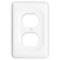 2Pack Switch Plates Ceramic Switch Plates Outlet Covers Switch Plate Cover White (Single Duplex)