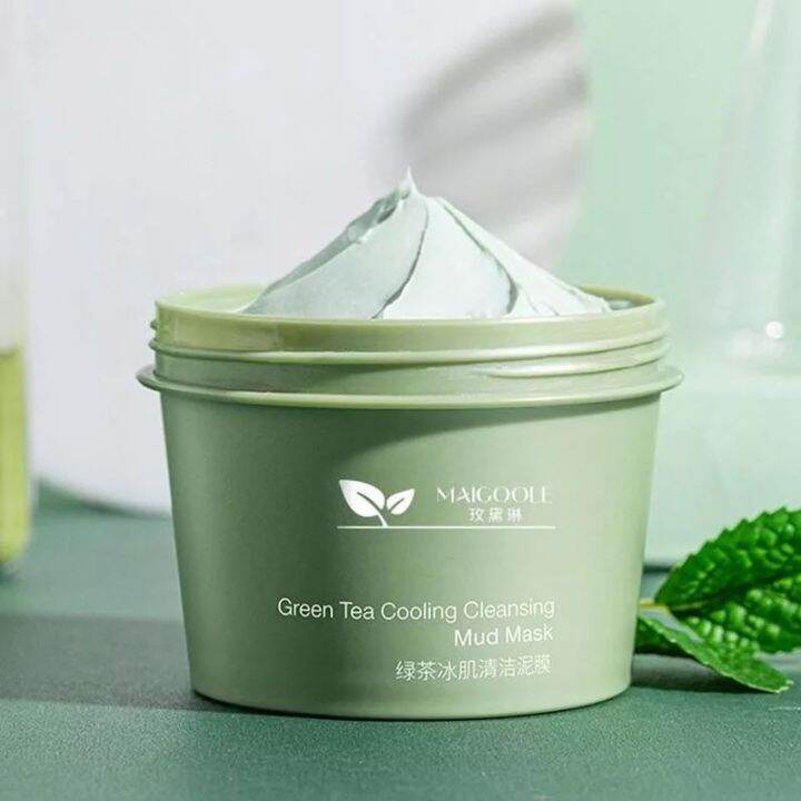 green-tea-cooling-cleransing-mud-mask-โคลนพอกหน้า-ทำความสะอาดอย่างล้ำลึก-ทำความสะอาดรูขุมขน-สิวหัวดำ-สิว-ผิวนุ่มชุ่มชื่น-1-กระปุก