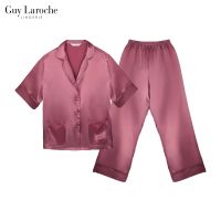 Guy Laroche Lingerie : Satin Day wear GN1B48 ชุดนอน กีลาโรช ชุดนอนซาตินเดย์แวร์ สีแดง (RE)