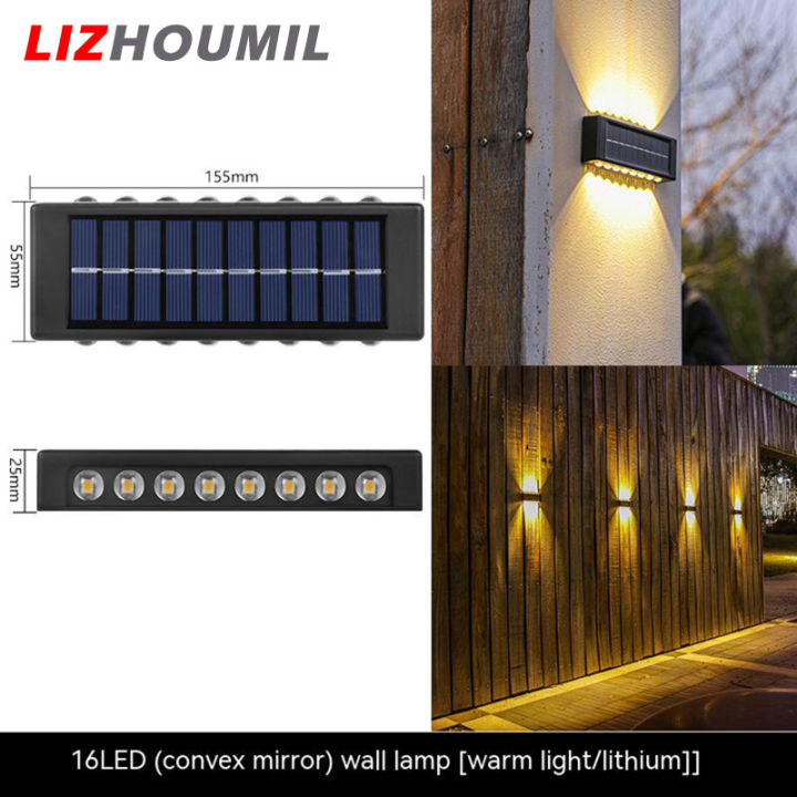 lizhoumil-ip65โคมไฟติดผนังพลังงานแสงอาทิตย์กลางแจ้ง-กันน้ำขึ้นลงถนนไฟแต่งสวนตกแต่งระเบียงถนน