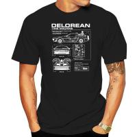 Back To The Future Delorean Schematic Tshirt Navy Cool Pride T Men New Tshirt Loose Size