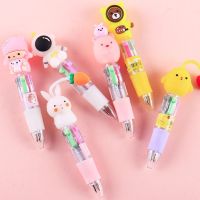 อุปกรณ์สำนักงานโรงเรียนขนาดเล็ก LUJIN Kawaii 0.5Mm สีสันทนทานปากกาปากกาเขียนเครื่องเขียนนักเรียนปากกาบอลพอยท์4ปากกาหลากสี