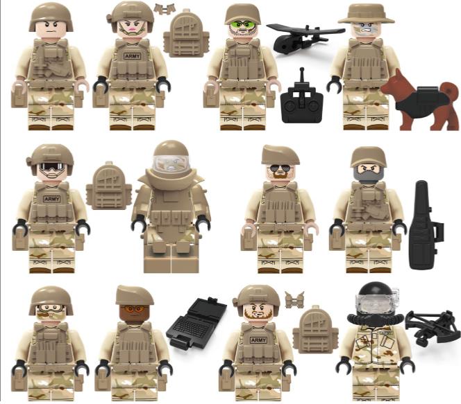 12pcs United States Navy SEALs minifigure building block kids toy gift fit lego 