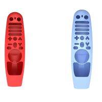 2x Silicone Case Washable for Amazon LG AN-MR600 AN-MR650 AN-MR18BA AN-MR19BA Remote Control Red &amp; Luminous Blue