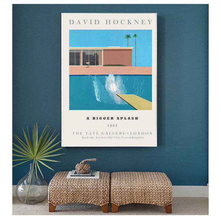 2022A Bigger Splash Art Print, Modern Minimalist, David Hockney Print ...