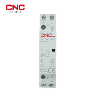 CNC YCCH6 2P 25A Din Rail ติดตั้ง5060Hz ในครัวเรือน Modular AC คอนแทค1NO 1NC 2NO สำหรับ Smart Home House Ho 220230V