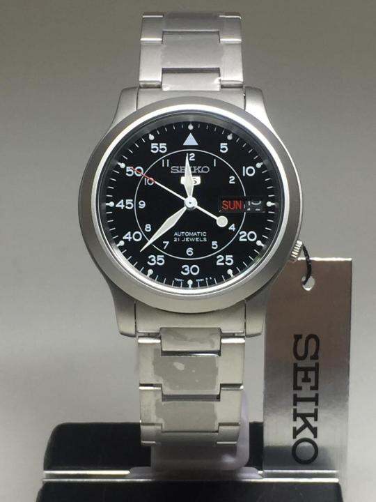 นาฬิกา-ไซโก้-ผู้ชาย-seiko-5-automatic-รุ่น-snk809k1-automatic-mens-watch-สีดำ-black-stainless-steel-cafenalika