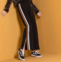 COD DSGERTRYTYIIO Casual and Comfortable Nine-point Sports Pants Womens Autumn Korean Style Loose Split Wide-leg Pants