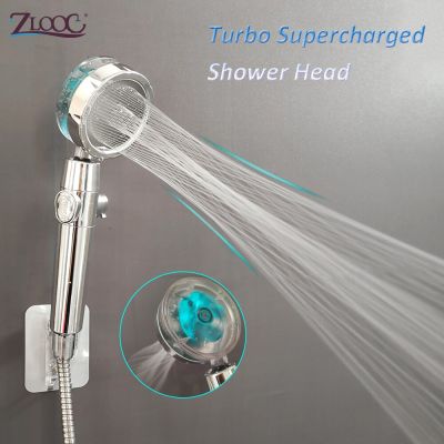 Zloog New Shower Head 360 Degrees Rotating With Small Fan Washable Handheld High Pressure Spray Nozzle Bathroom Shower 2022 Showerheads