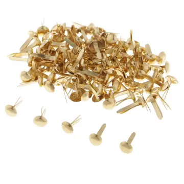 Mini Brads 100Pcs Gold Paper Fasteners Round Brass Metal Pastel