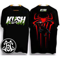 2023 KUSH T-SHIRT  แขนสั้นพิมพ์ลายหน้าและหลังดีไซน์ใหม่ปี 2023 ไม่จำกัดเพศ แนวย้อนยุค cotton t-shirt