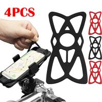 4Pcs Bike Motorcycle Silicone Cell Phone Holder Band Universal Elastic Rubber Security Strap for Bicycle Handlebar Cradle Clip