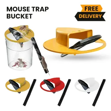 Mouse Trap Bucket, Auto Reset Flip And Slide Bucket Lid Mouse Trap
