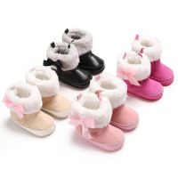 Baby Girls Shoes Newborn Winter Boots Toddler Warm Snow Booty Infant Crib Shoe Baby Boys Soft Sole First Walker Bowknot Footwear