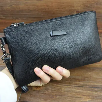 Mens hand deals pouch bag