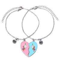 20 pcs Best Friend Unicorn BFF celet Heart Jewelry Friends Sister Friendship Couple Charm celet Christmas Gift Wholesale