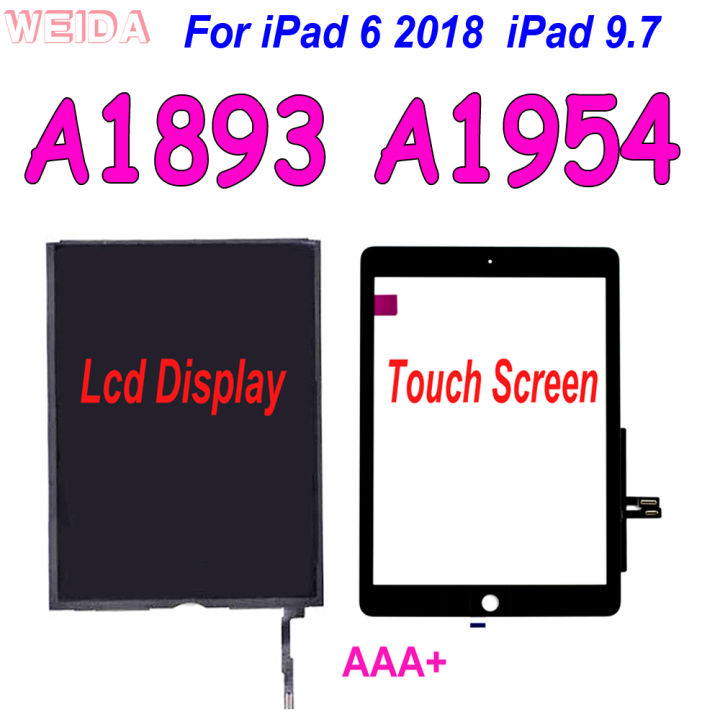 9.7" For iPad6 iPad 6 2018 A1893 A1954 LCD Display Touch Screen Digitizer Front Glass Panel For iPad 9.7 2018 LCD Replacement