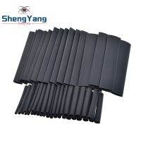 (Allen Materials)  ShengYang 127ชิ้น/เซ็ต Assorted Heat Shrink Tube Black Wire Wrap Electric Insulation Cable Sleeving 2 13Mm