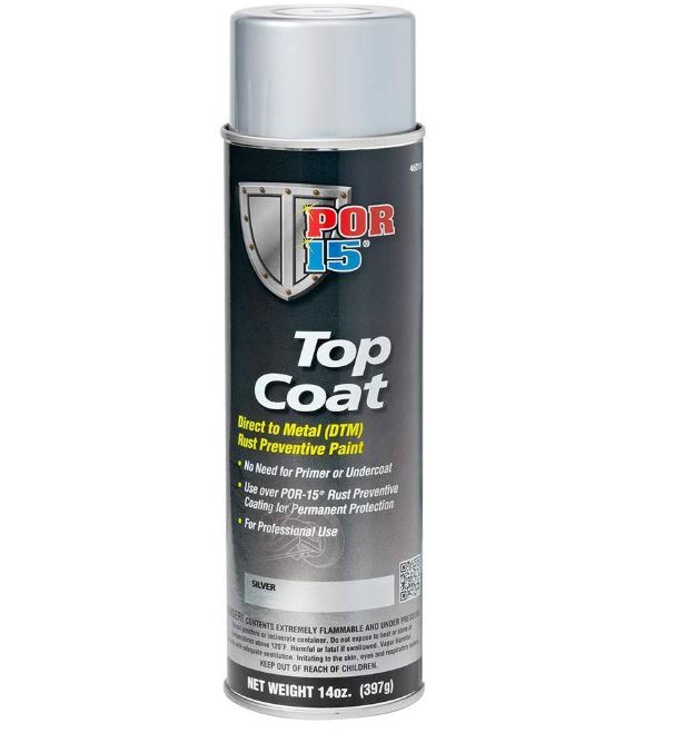 POR-15 Silver Top Coat Spray Paint – 15 fl. oz - Direct to Metal Paint ...